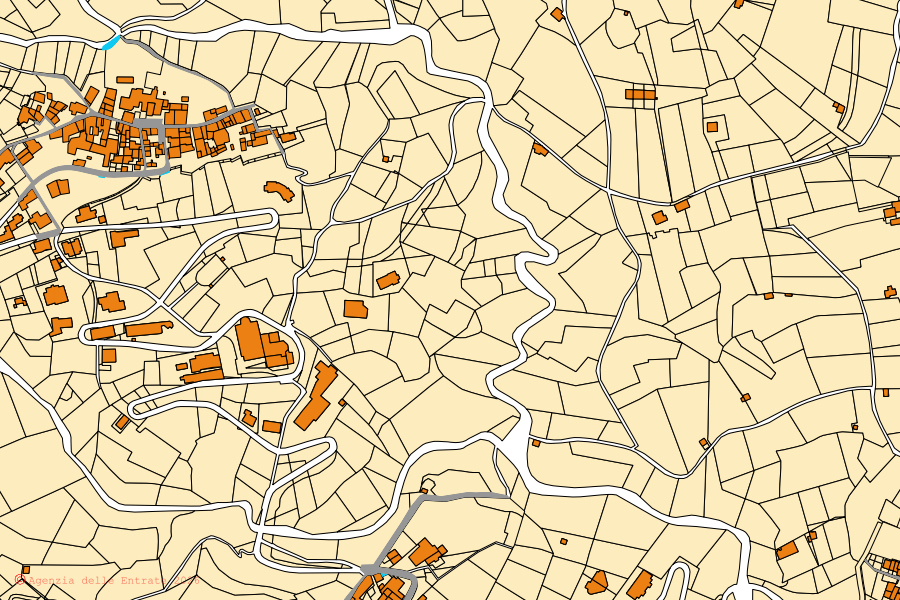Mappa catastale del centro di Gaverina Terme: particelle e fabbricati, cartografia Agenzia delle Entrate