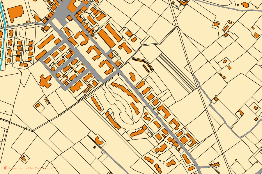 Mappa catastale del centro di Gavorrano: particelle e fabbricati, cartografia Agenzia delle Entrate