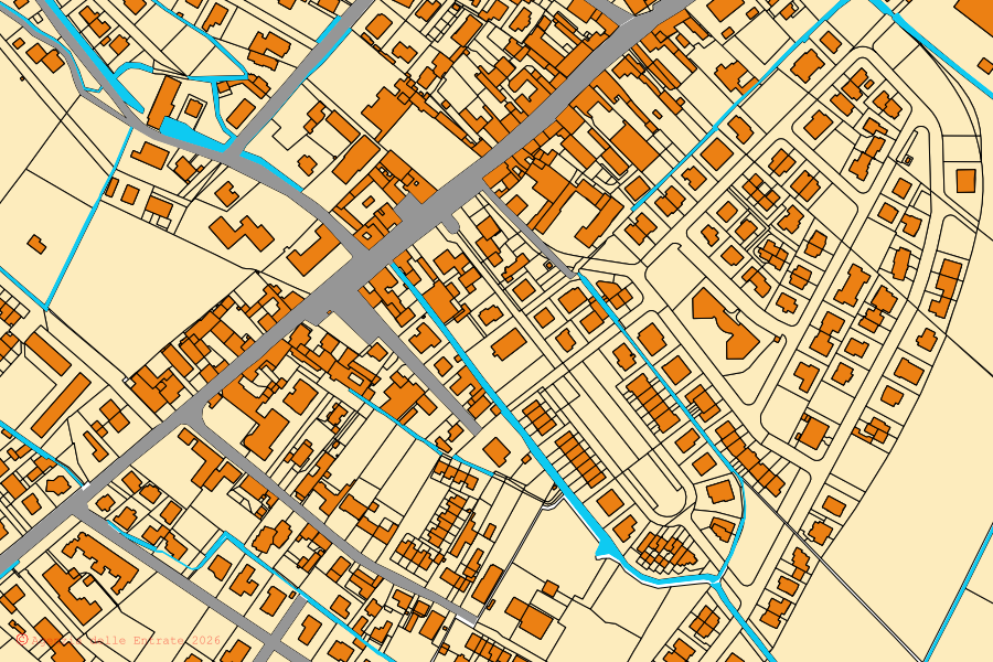 Mappa catastale del centro di Gazoldo degli Ippoliti: particelle e fabbricati, cartografia Agenzia delle Entrate