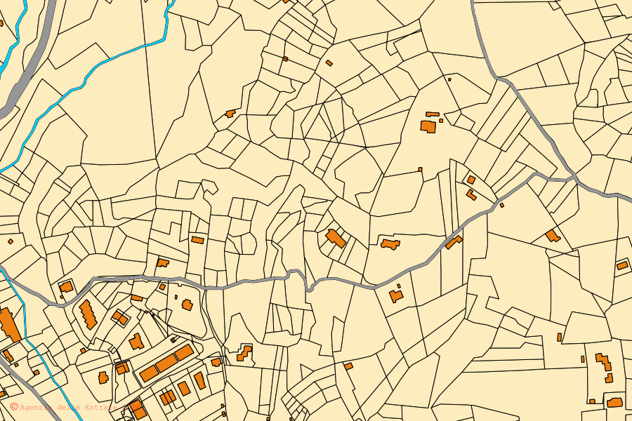 Mappa catastale del centro di Genazzano: particelle e fabbricati, cartografia Agenzia delle Entrate