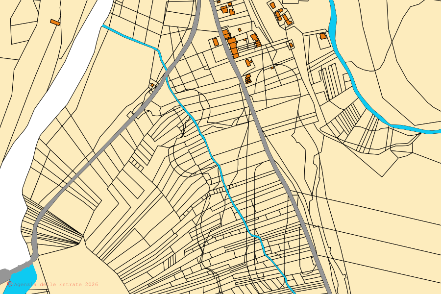 Mappa catastale del centro di Genga: particelle e fabbricati, cartografia Agenzia delle Entrate