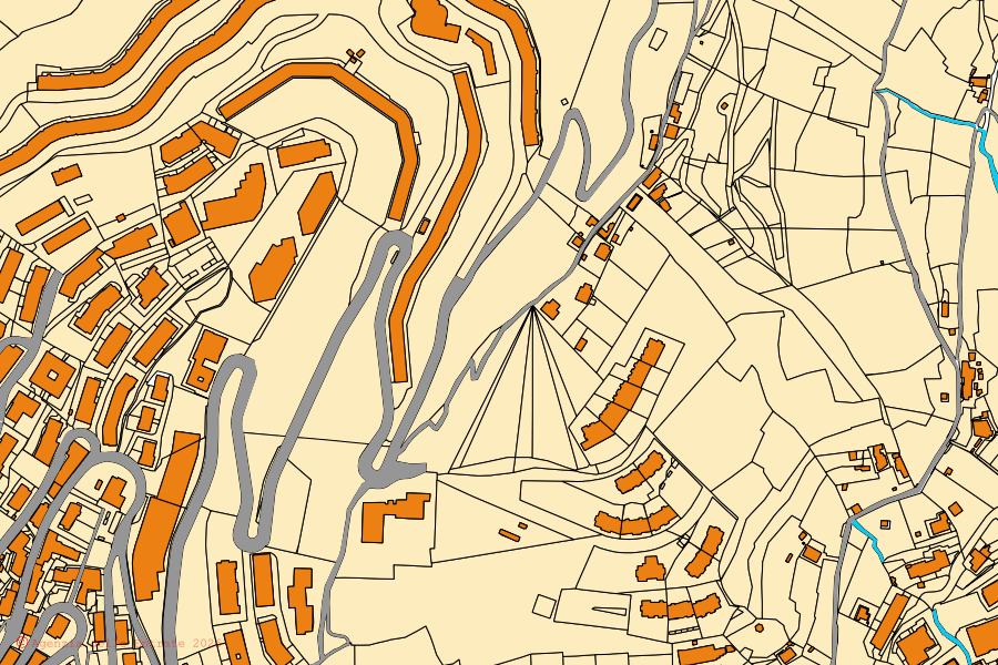 Mappa catastale del centro di Genova: particelle e fabbricati, cartografia Agenzia delle Entrate