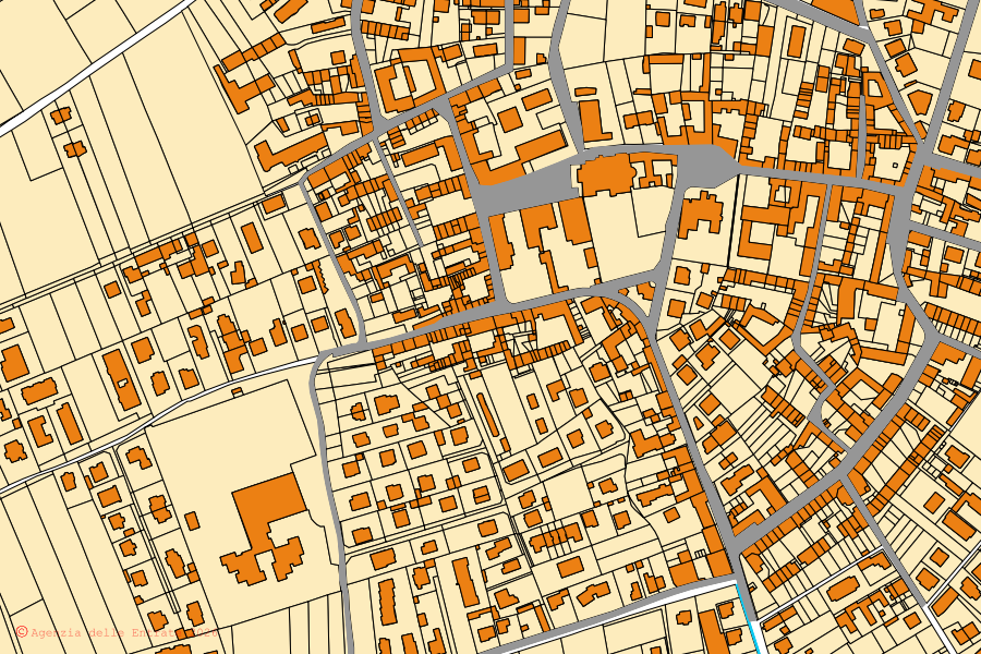 Mappa catastale del centro di Gerenzano: particelle e fabbricati, cartografia Agenzia delle Entrate