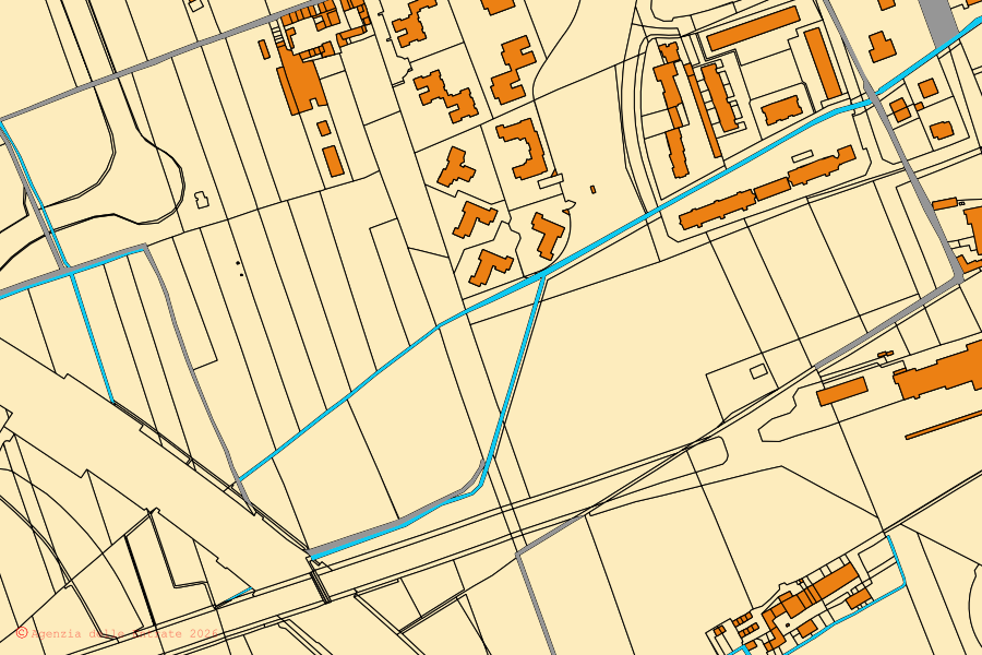 Mappa catastale del centro di Gessate: particelle e fabbricati, cartografia Agenzia delle Entrate