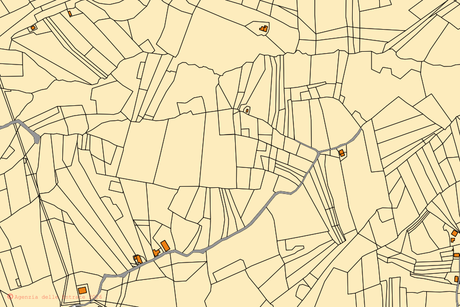 Mappa catastale del centro di Gessopalena: particelle e fabbricati, cartografia Agenzia delle Entrate