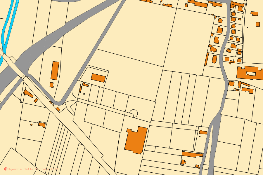Mappa catastale del centro di Giarole: particelle e fabbricati, cartografia Agenzia delle Entrate