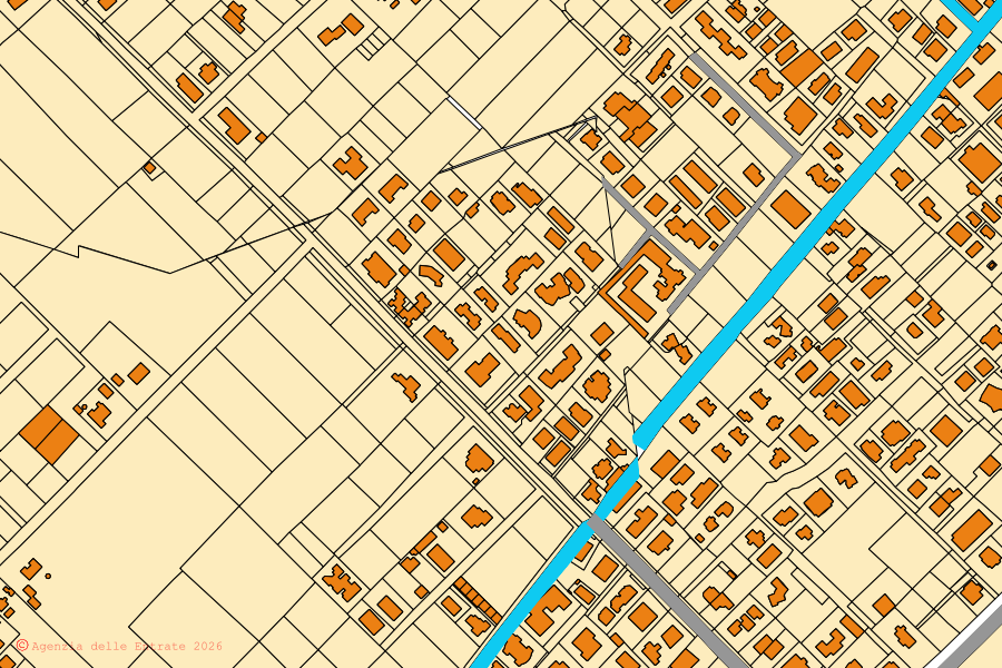 Mappa catastale del centro di Ginosa: particelle e fabbricati, cartografia Agenzia delle Entrate