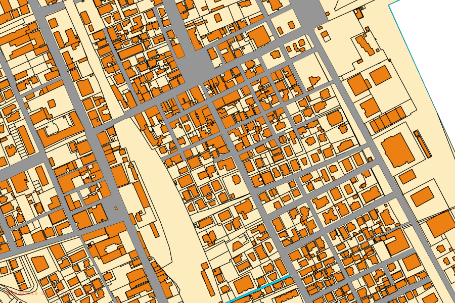 Mappa catastale del centro di Giulianova: particelle e fabbricati, cartografia Agenzia delle Entrate