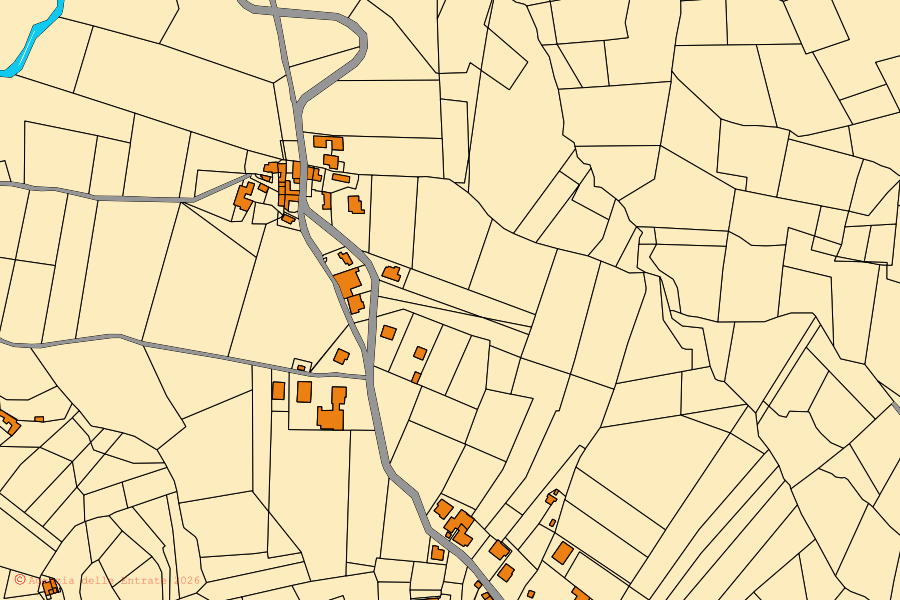 Mappa catastale del centro di Golferenzo: particelle e fabbricati, cartografia Agenzia delle Entrate