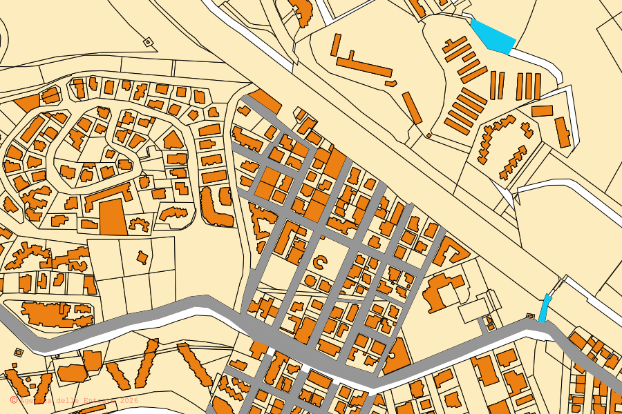 Mappa catastale del centro di Golfo Aranci: particelle e fabbricati, cartografia Agenzia delle Entrate