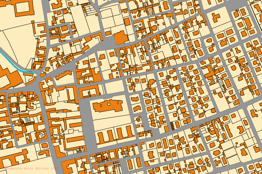 Mappa catastale del centro di Gorla Minore: particelle e fabbricati, cartografia Agenzia delle Entrate
