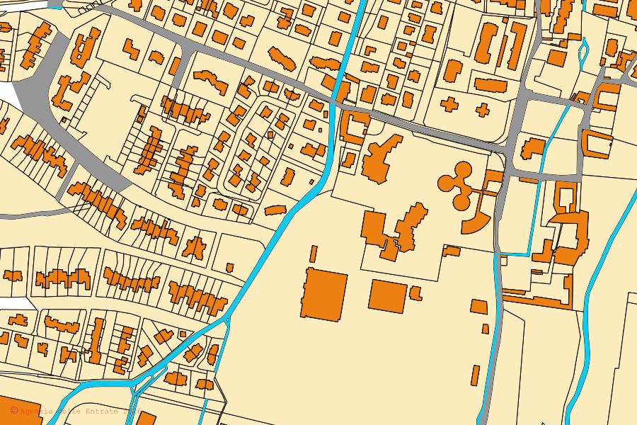 Mappa catastale del centro di Gorle: particelle e fabbricati, cartografia Agenzia delle Entrate