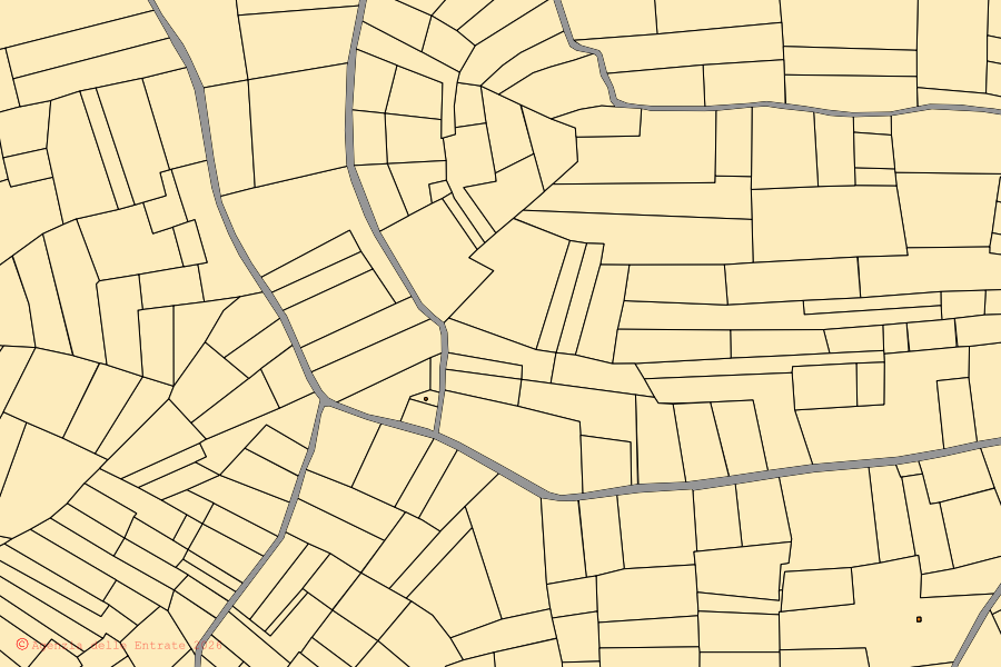 Mappa catastale del centro di Grana Monferrato: particelle e fabbricati, cartografia Agenzia delle Entrate