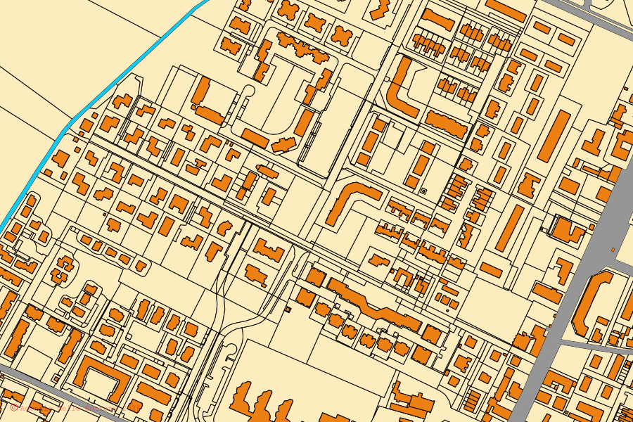 Mappa catastale del centro di Granarolo dell'Emilia: particelle e fabbricati, cartografia Agenzia delle Entrate