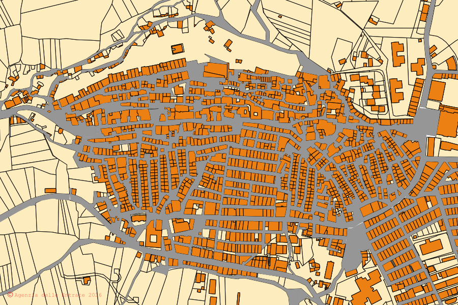 Mappa catastale del centro di Grassano: particelle e fabbricati, cartografia Agenzia delle Entrate