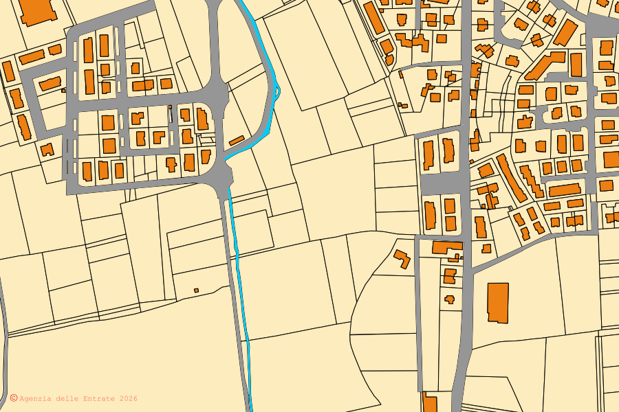 Mappa catastale del centro di Grassobbio: particelle e fabbricati, cartografia Agenzia delle Entrate