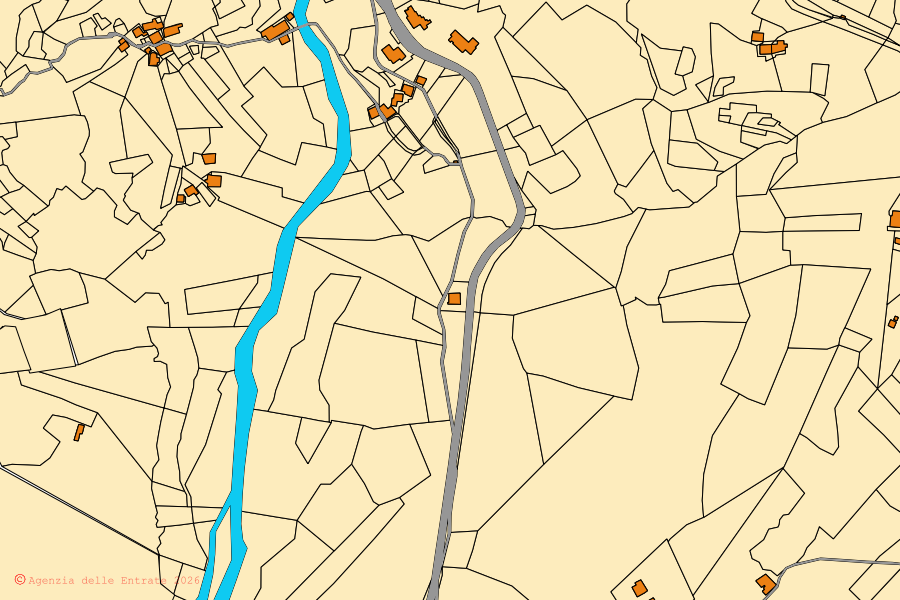 Mappa catastale del centro di Gressoney-La-Trinité: particelle e fabbricati, cartografia Agenzia delle Entrate
