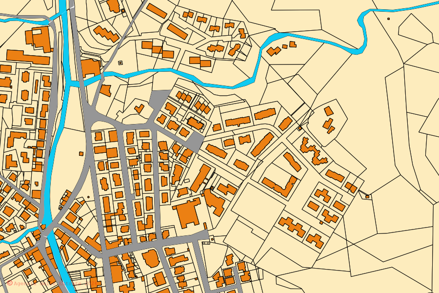 Mappa catastale del centro di Greve in Chianti: particelle e fabbricati, cartografia Agenzia delle Entrate