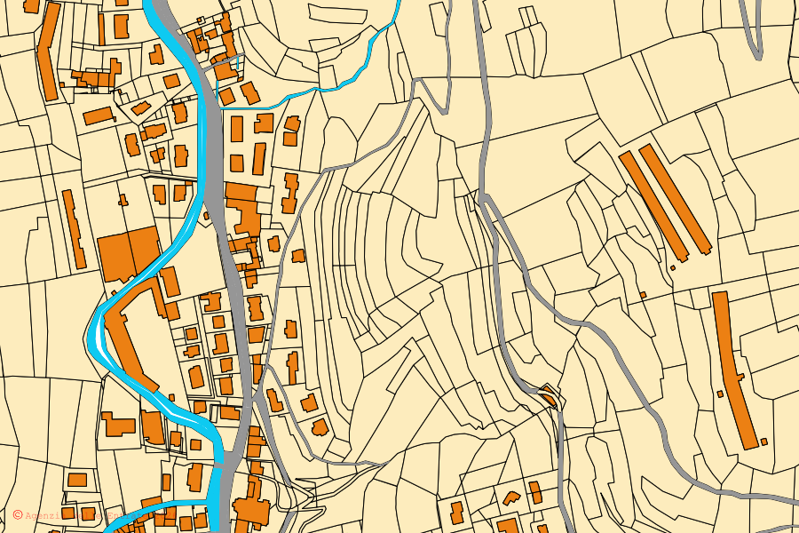 Mappa catastale del centro di Grezzana: particelle e fabbricati, cartografia Agenzia delle Entrate