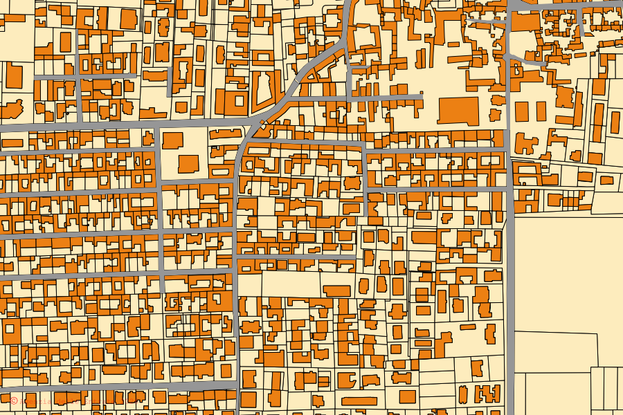 Mappa catastale del centro di Gricignano di Aversa: particelle e fabbricati, cartografia Agenzia delle Entrate