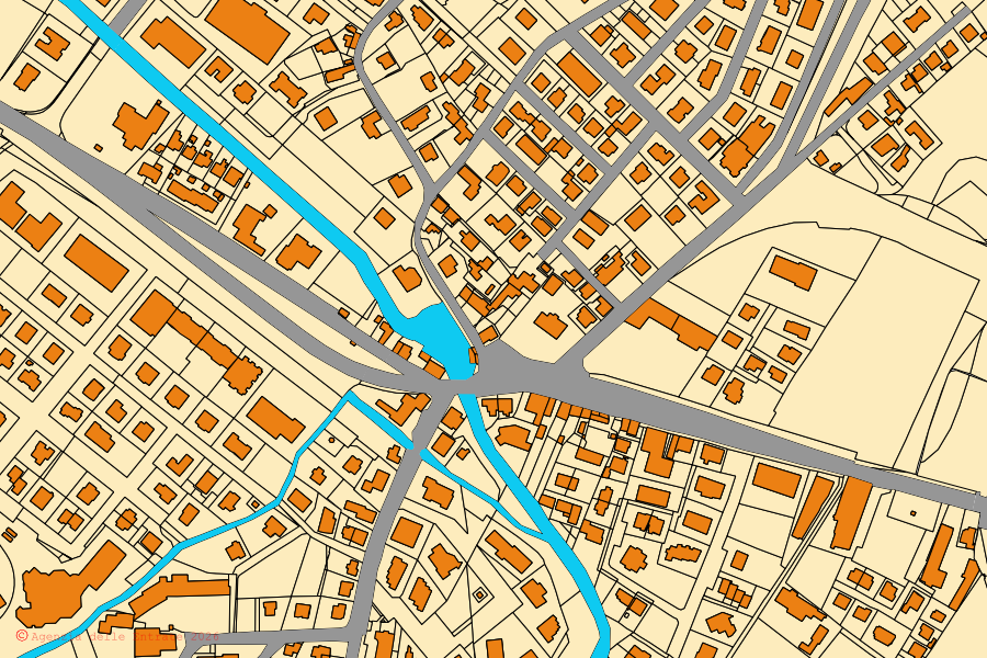 Mappa catastale del centro di Grisignano di Zocco: particelle e fabbricati, cartografia Agenzia delle Entrate