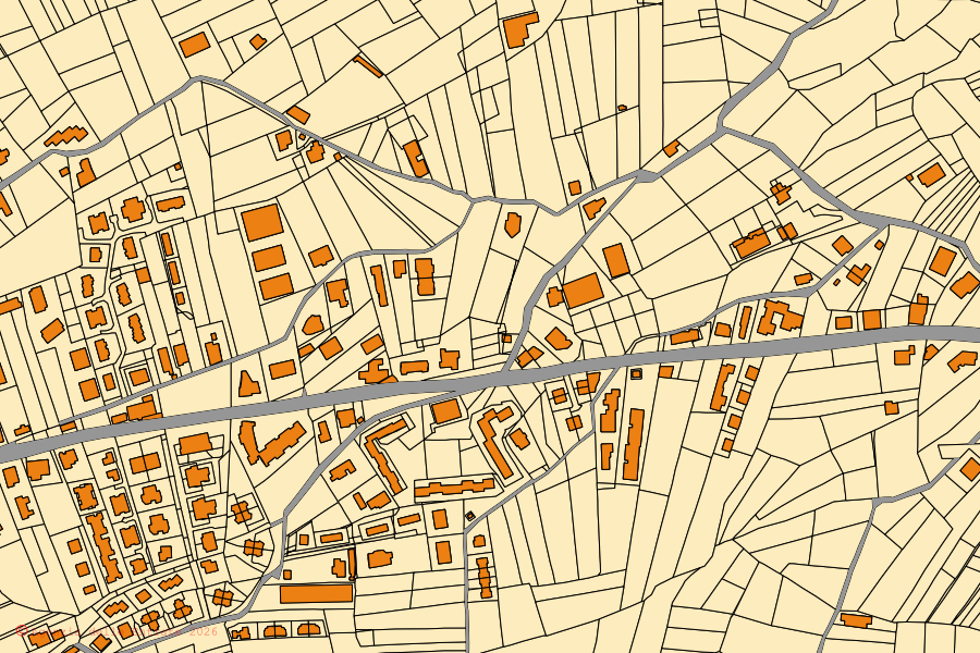 Mappa catastale del centro di Grisolia: particelle e fabbricati, cartografia Agenzia delle Entrate