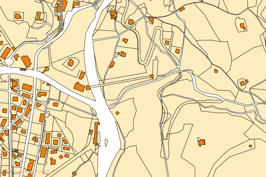 Mappa catastale del centro di Gromo: particelle e fabbricati, cartografia Agenzia delle Entrate
