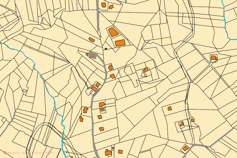 Mappa catastale del centro di Grottolella: particelle e fabbricati, cartografia Agenzia delle Entrate
