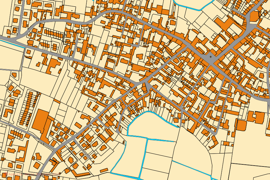 Mappa catastale del centro di Grumello Cremonese ed Uniti: particelle e fabbricati, cartografia Agenzia delle Entrate