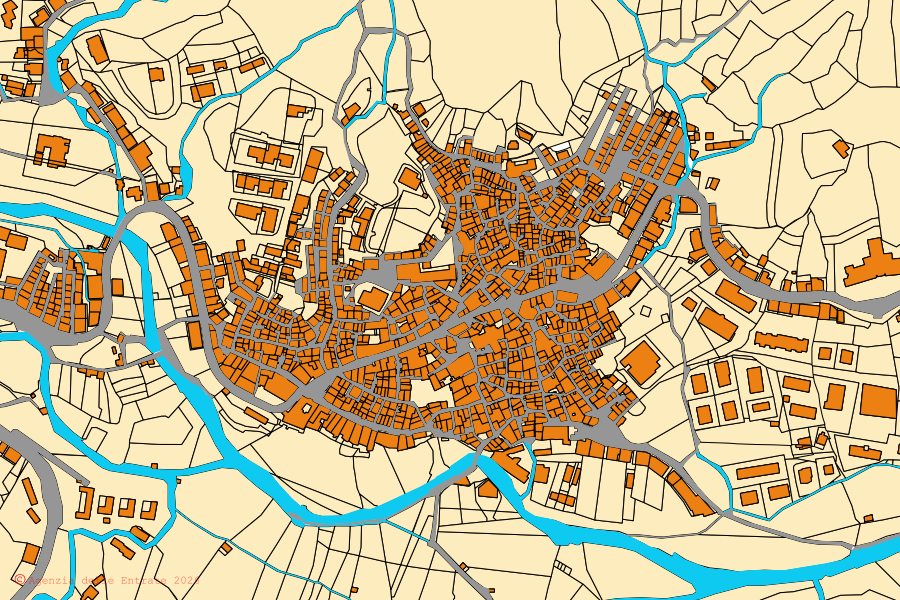 Mappa catastale del centro di Guardavalle: particelle e fabbricati, cartografia Agenzia delle Entrate