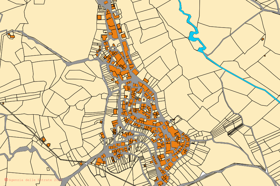 Mappa catastale del centro di Guardia Perticara: particelle e fabbricati, cartografia Agenzia delle Entrate
