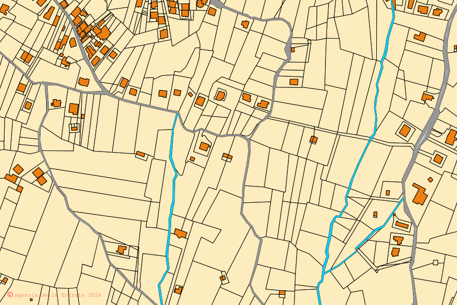 Mappa catastale del centro di Guardia Sanframondi: particelle e fabbricati, cartografia Agenzia delle Entrate