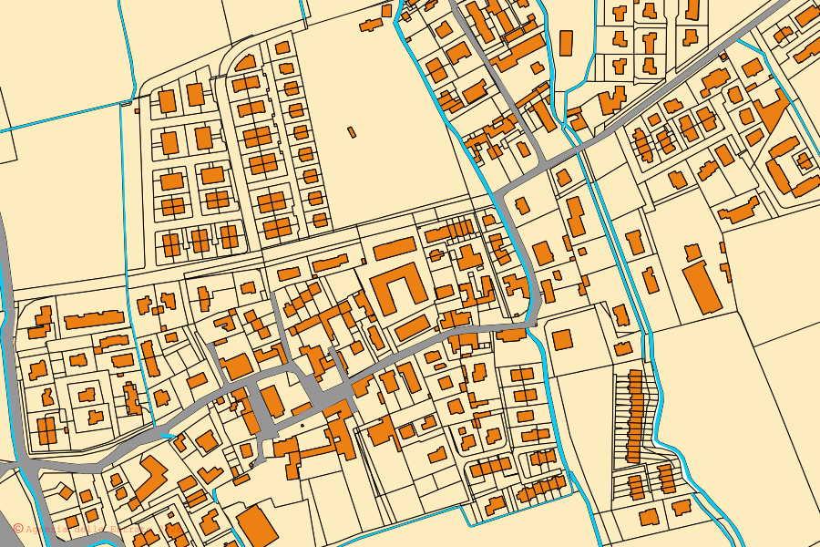 Mappa catastale del centro di Gudo Visconti: particelle e fabbricati, cartografia Agenzia delle Entrate