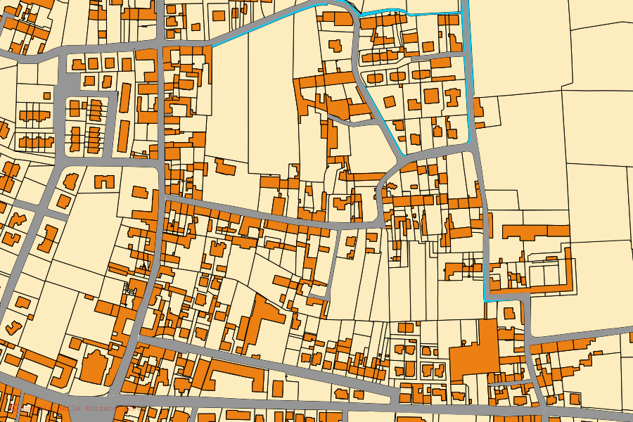 Mappa catastale del centro di Gussola: particelle e fabbricati, cartografia Agenzia delle Entrate