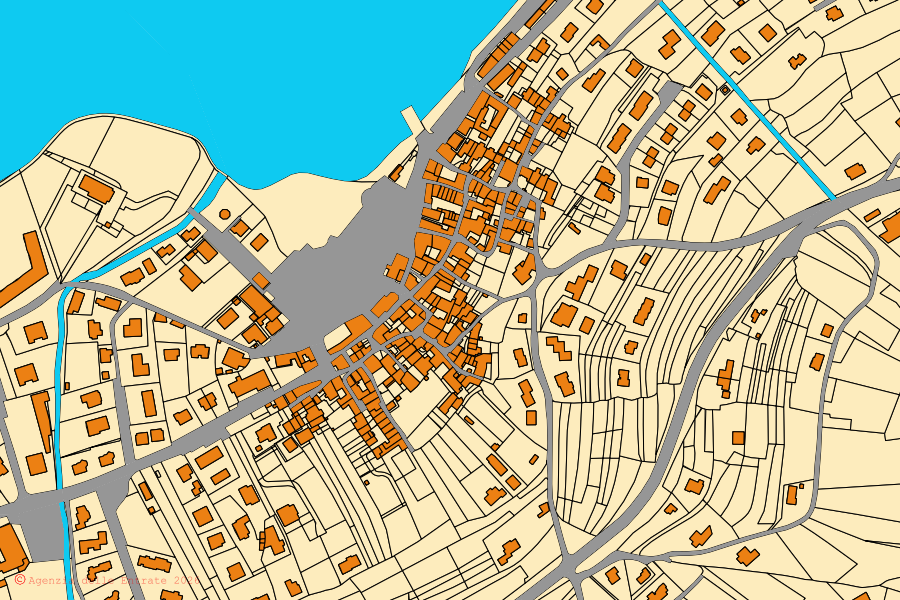 Mappa catastale del centro di Idro: particelle e fabbricati, cartografia Agenzia delle Entrate