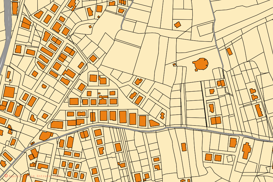 Mappa catastale del centro di Ionadi: particelle e fabbricati, cartografia Agenzia delle Entrate