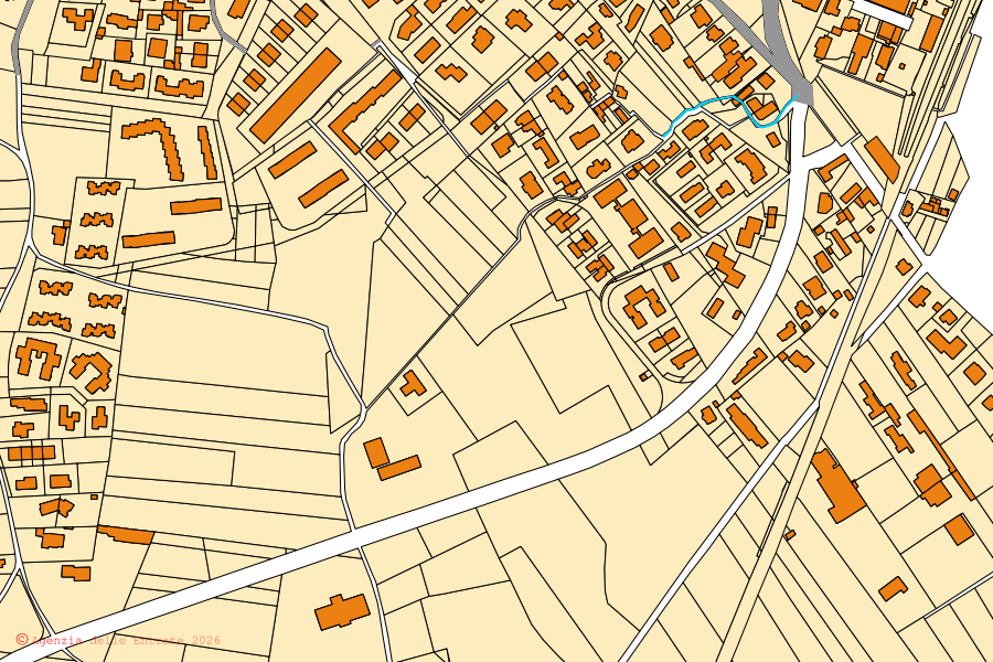 Mappa catastale del centro di Ispra: particelle e fabbricati, cartografia Agenzia delle Entrate