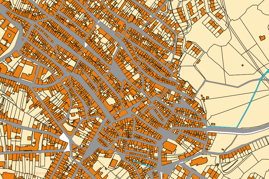 Mappa catastale del centro di Ittiri: particelle e fabbricati, cartografia Agenzia delle Entrate