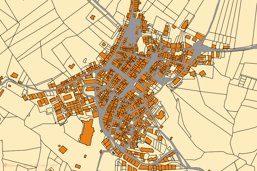 Mappa catastale del centro di Joppolo Giancaxio: particelle e fabbricati, cartografia Agenzia delle Entrate