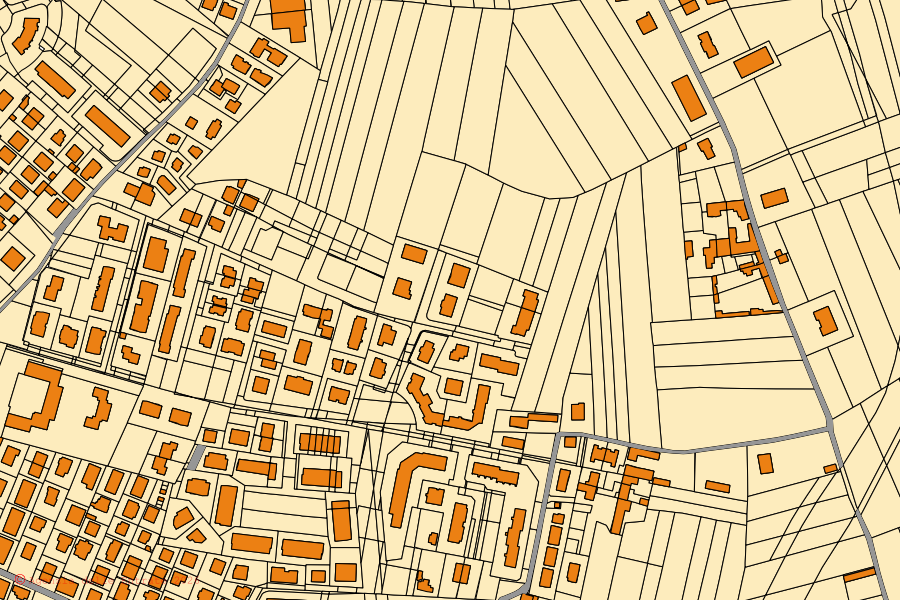 Mappa catastale del centro di La Loggia: particelle e fabbricati, cartografia Agenzia delle Entrate