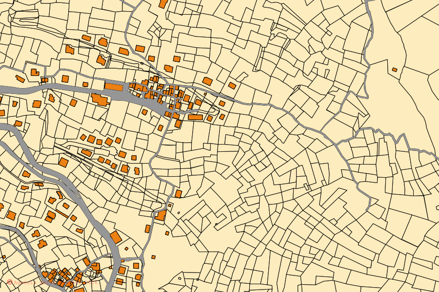 Mappa catastale del centro di La Magdeleine: particelle e fabbricati, cartografia Agenzia delle Entrate