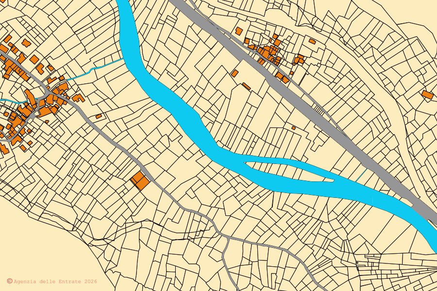 Mappa catastale del centro di La Salle: particelle e fabbricati, cartografia Agenzia delle Entrate