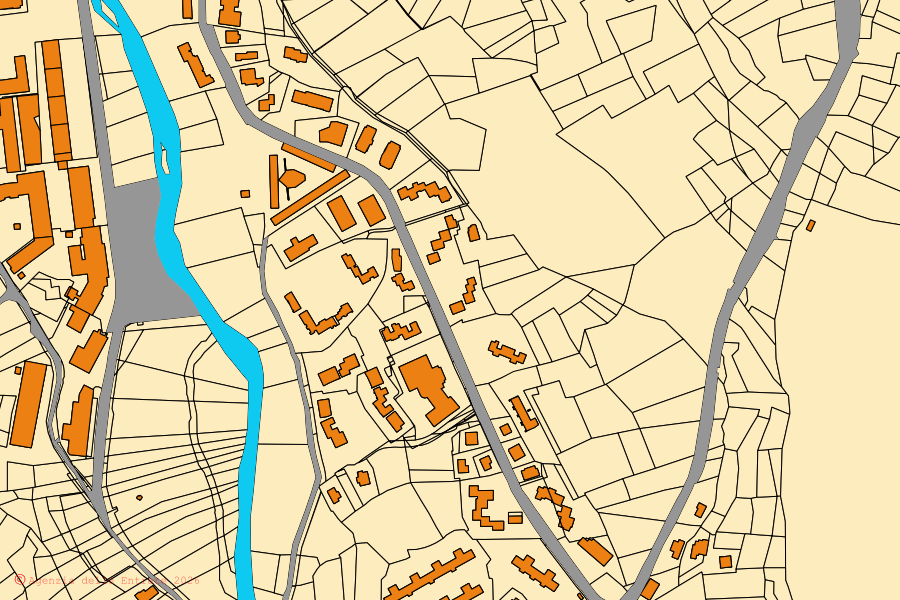 Mappa catastale del centro di La Thuile: particelle e fabbricati, cartografia Agenzia delle Entrate