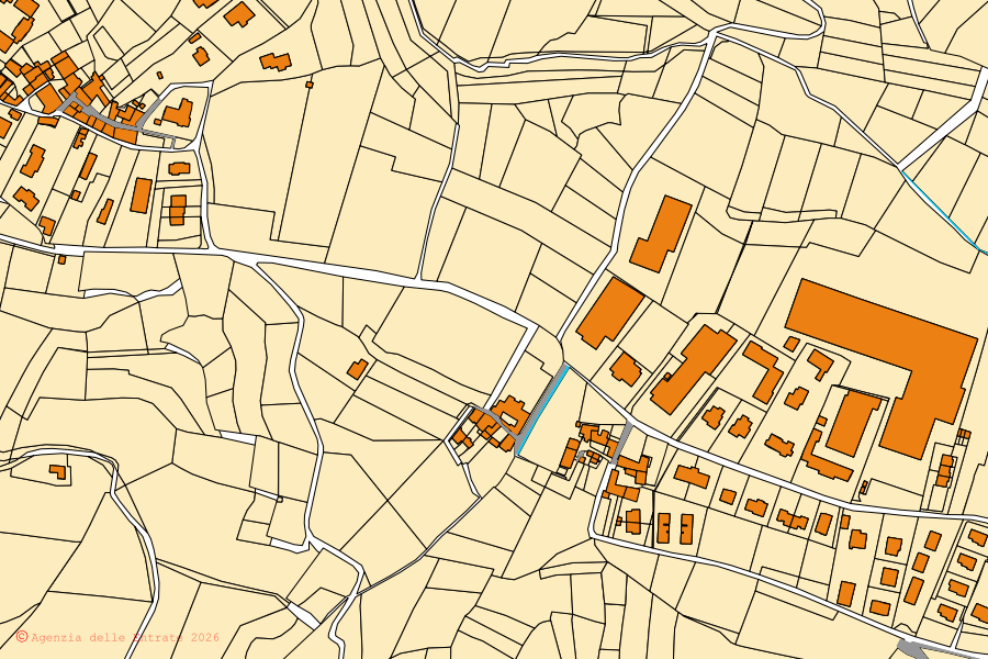 Mappa catastale del centro di La Valletta Brianza: particelle e fabbricati, cartografia Agenzia delle Entrate