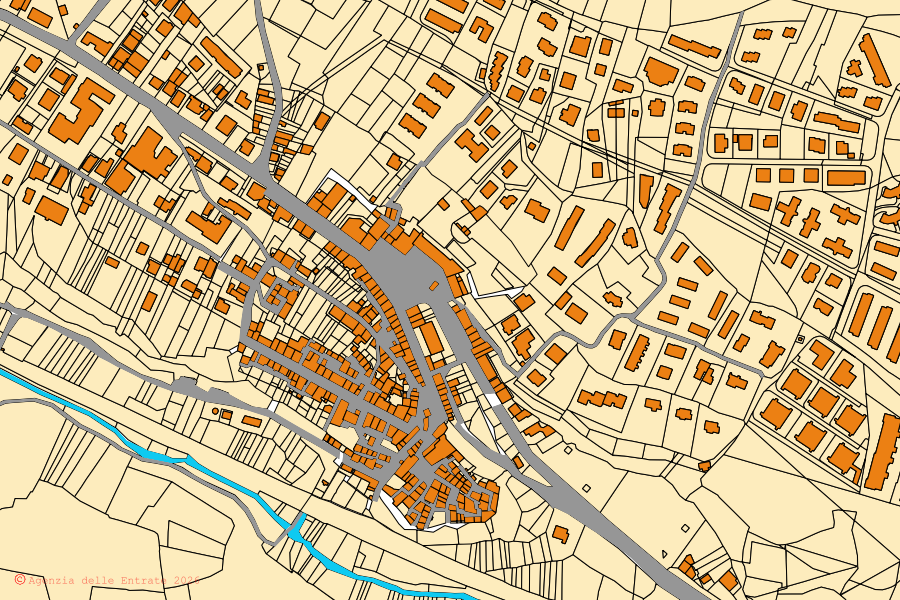 Mappa catastale del centro di Labico: particelle e fabbricati, cartografia Agenzia delle Entrate