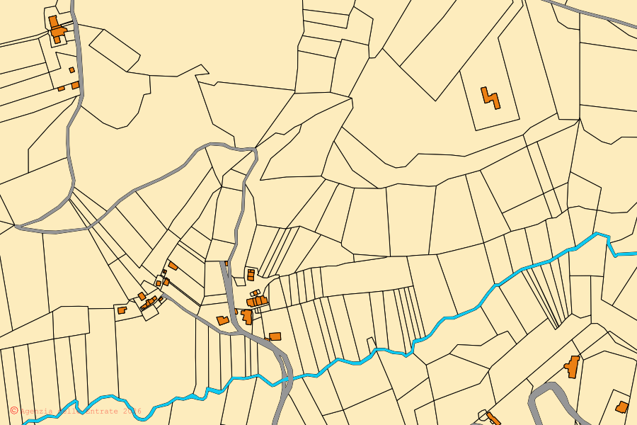 Mappa catastale del centro di Labro: particelle e fabbricati, cartografia Agenzia delle Entrate