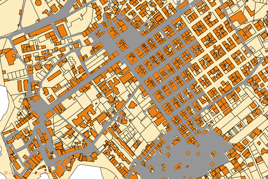 Mappa catastale del centro di Lampedusa e Linosa: particelle e fabbricati, cartografia Agenzia delle Entrate