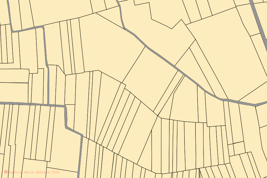 Mappa catastale del centro di Lamporo: particelle e fabbricati, cartografia Agenzia delle Entrate