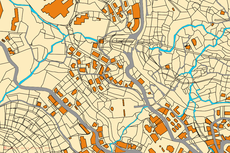 Mappa catastale del centro di Lanusei: particelle e fabbricati, cartografia Agenzia delle Entrate