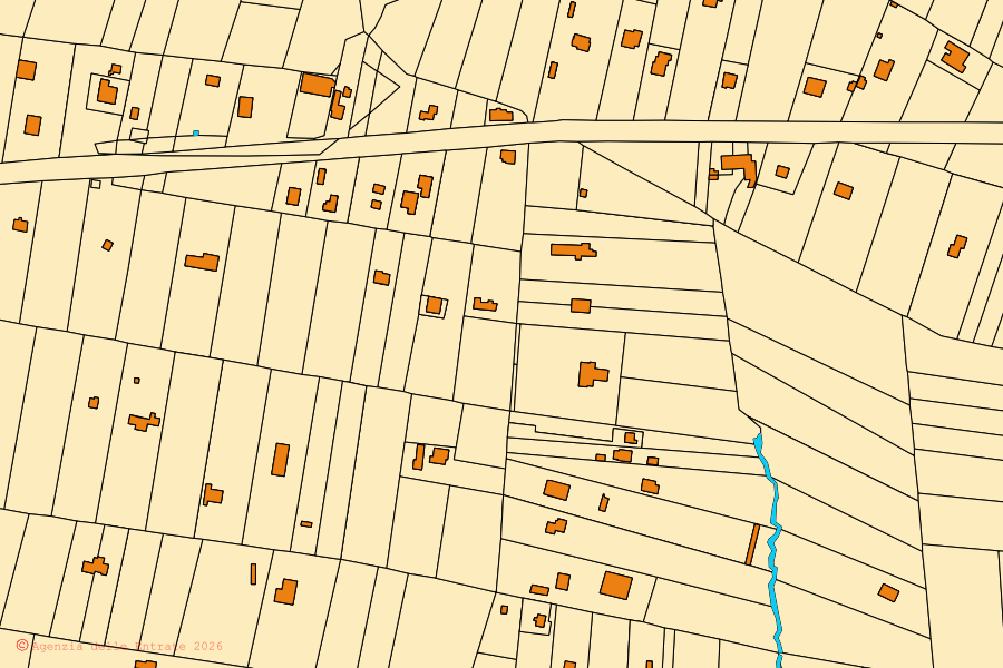 Mappa catastale del centro di Lanuvio: particelle e fabbricati, cartografia Agenzia delle Entrate